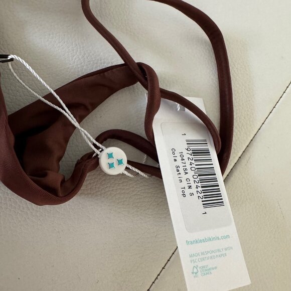 Brand New w Tags Frankies Bikinis "Cola" Top - Picture 4 of 5